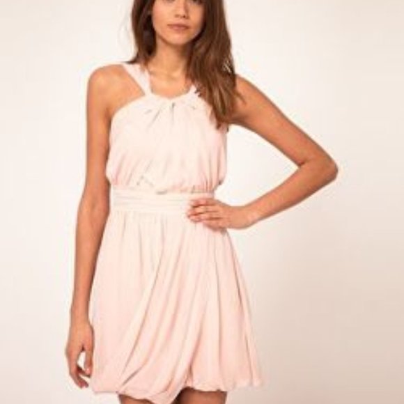 👗Brand New ASOS Grecian pink bubble hem dress - Picture 3 of 5